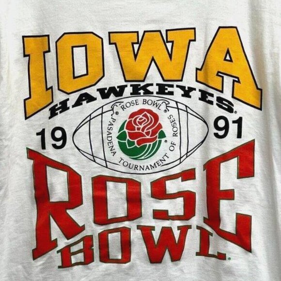 Iowa Hawkeye Rose Bowl 1991 College Football Fan Unisex T-Shirt 170 - Picture 2 of 5